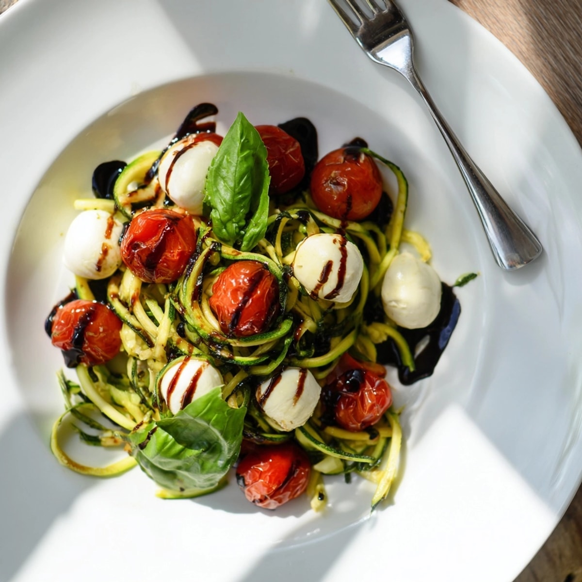 Caprese Zoodle Skillet: A vibrant, fresh summer meal ready in minutes, bursting with flavor.