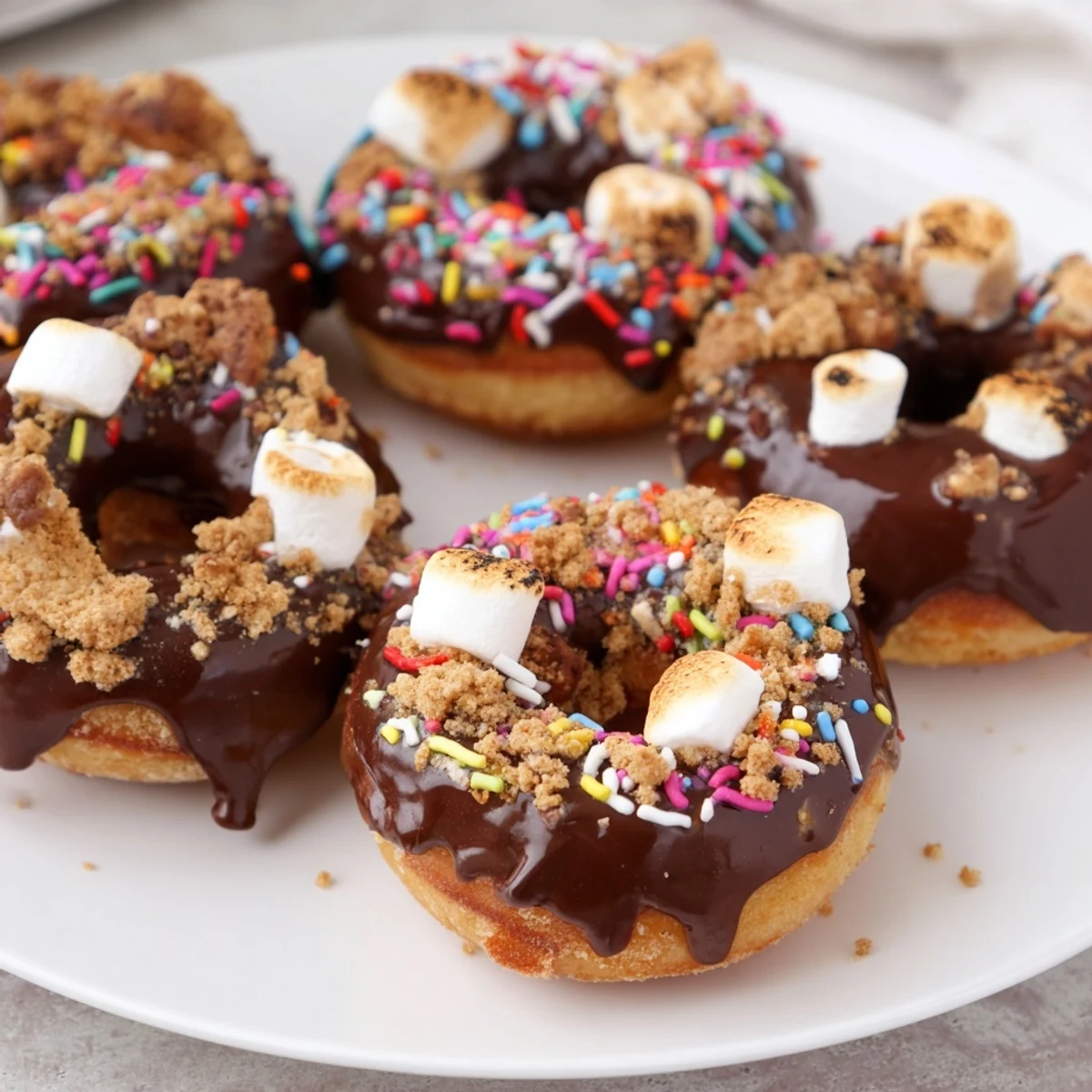 Smores Birthday Cake Donuts