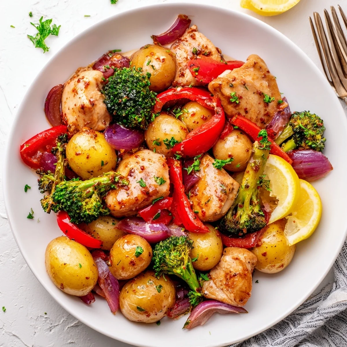 Delicious Lazy Gourmet Chicken & Vegetable One-Pot ready to serve with vibrant colors.