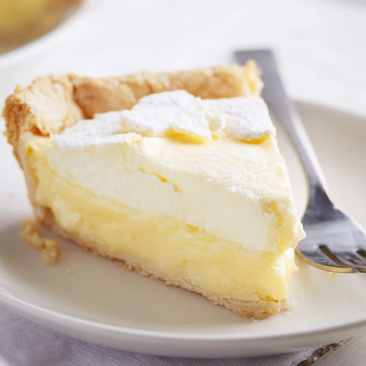 Golden-crusted water pie topped with buttery dollops, ready to be served as a dessert.  