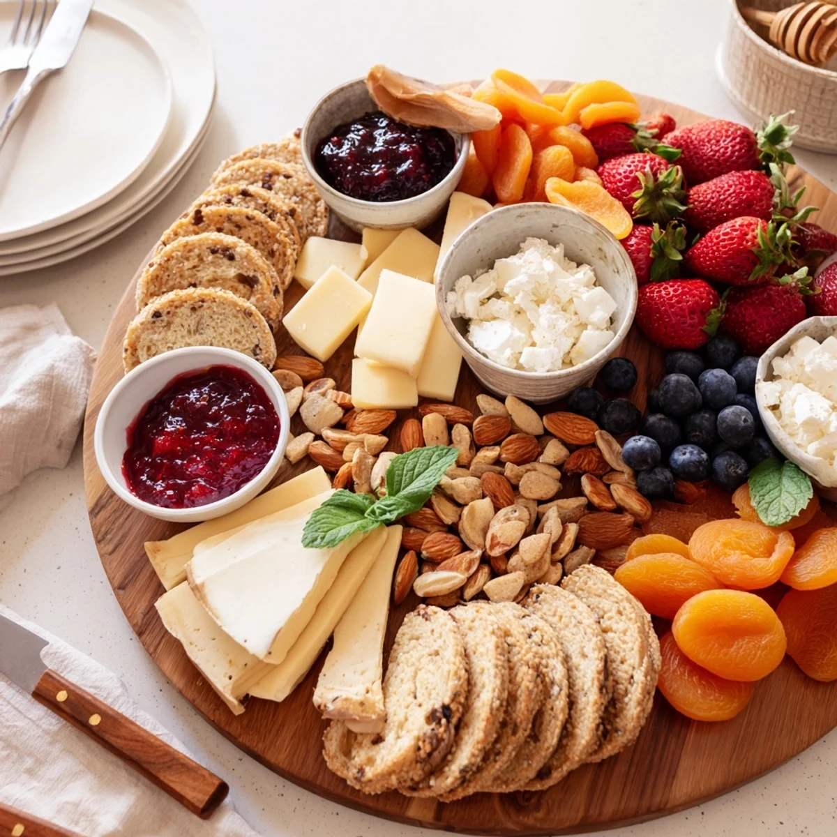 Delicious jam-infused brunch board, perfect for entertaining with sweet and savory bites.