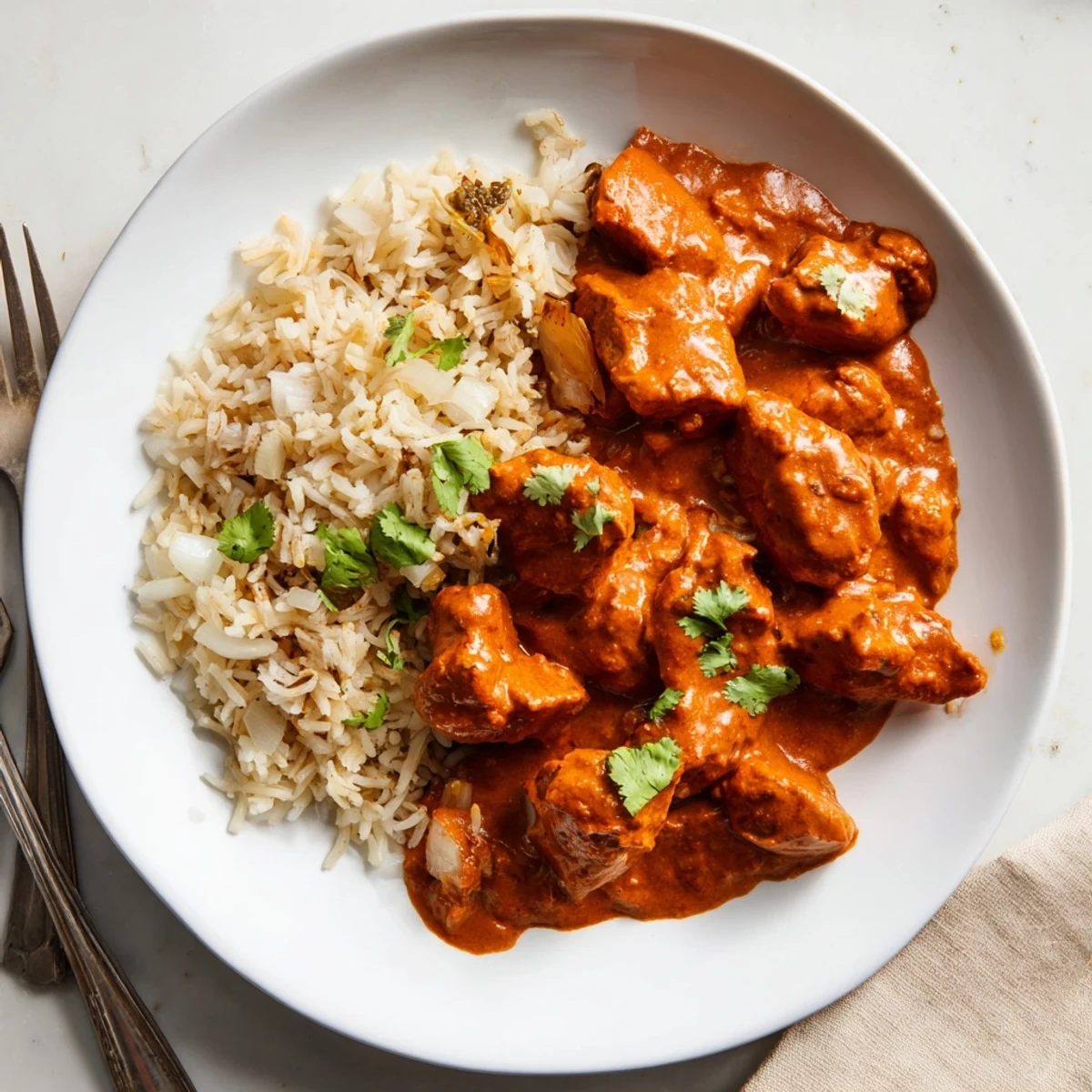 Butter Chicken with Rice Pilaf