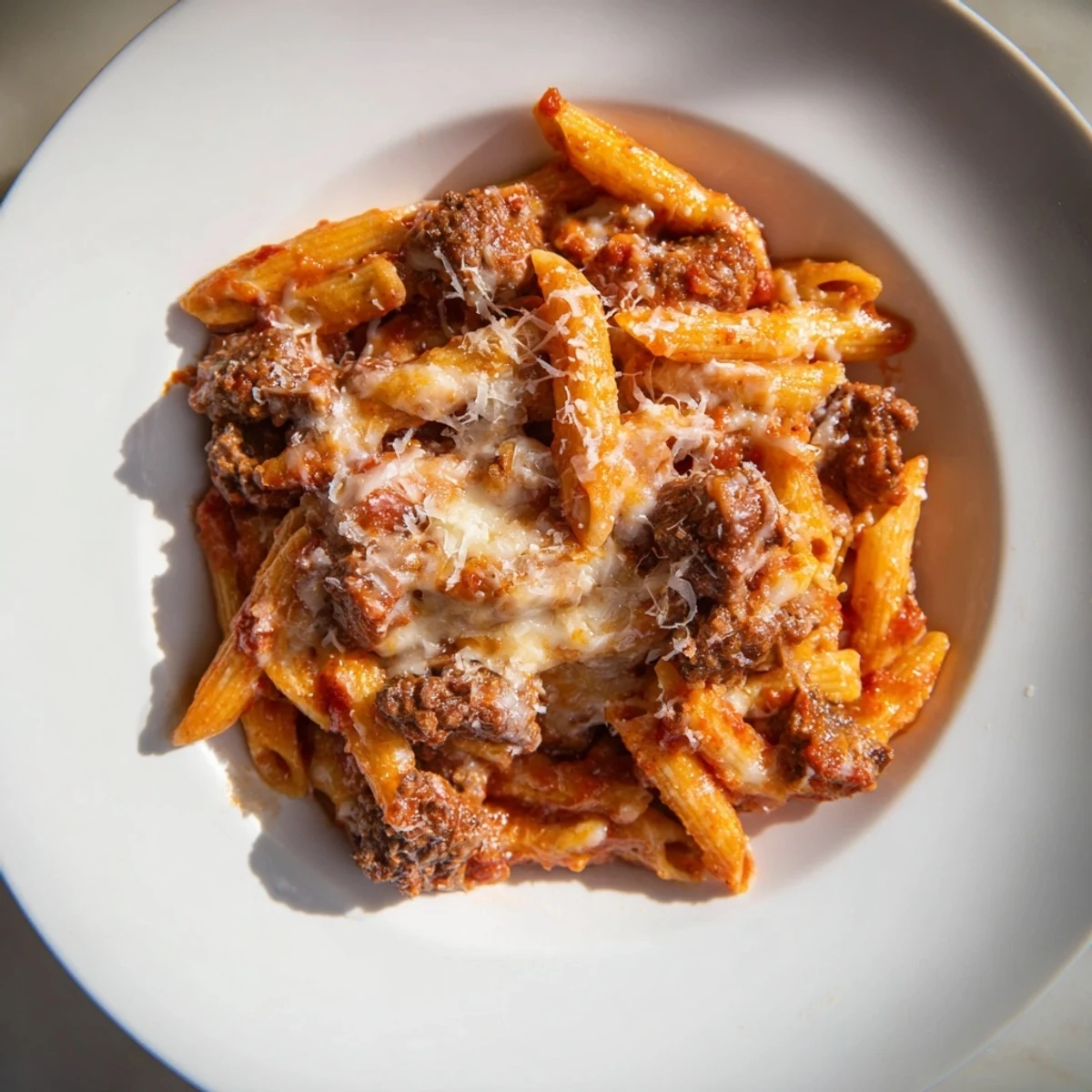 Cheesy Beef Penne Bake #106