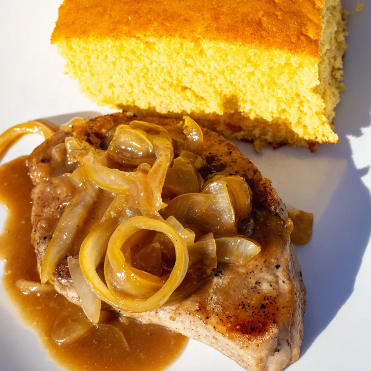 Smothered Pork Chops Cornbread