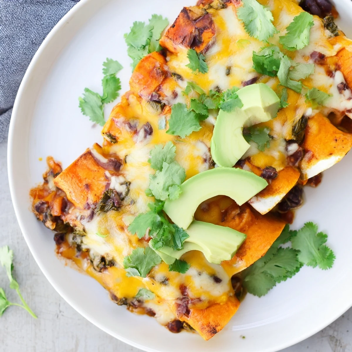 Sweet Potato Black Bean Enchiladas