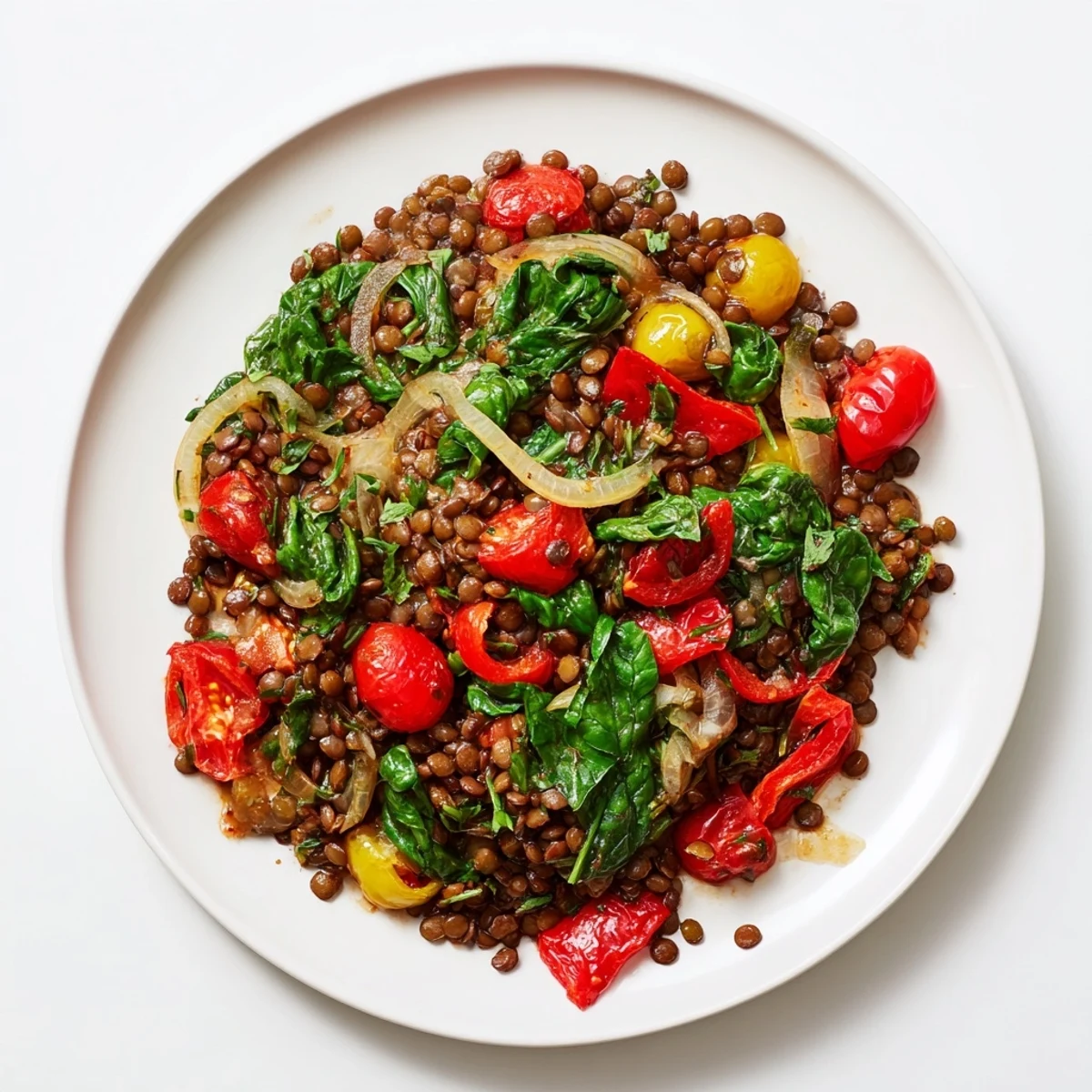 Lentil Tomato Skillet Herbs