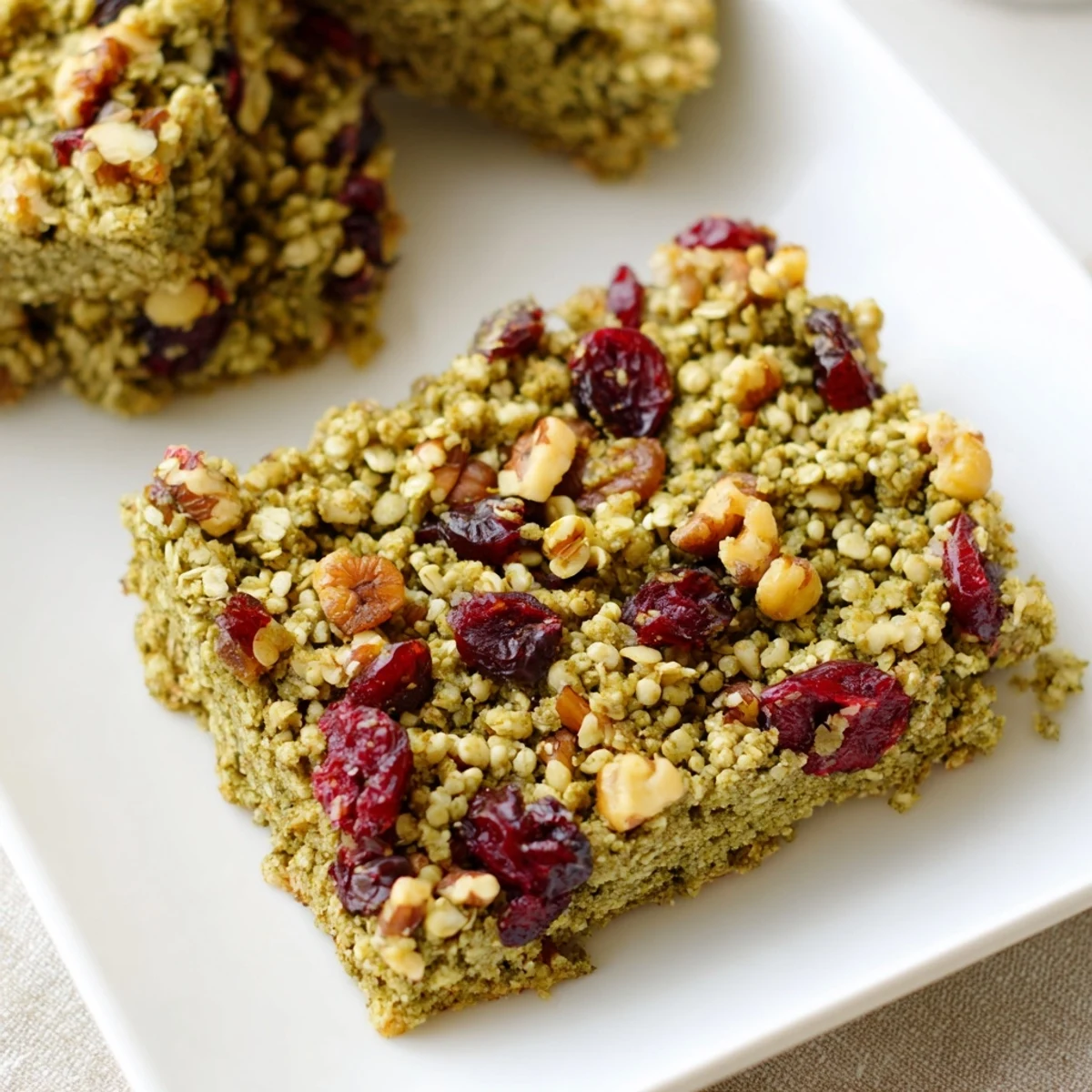 Matcha Cranberry Oat Bars