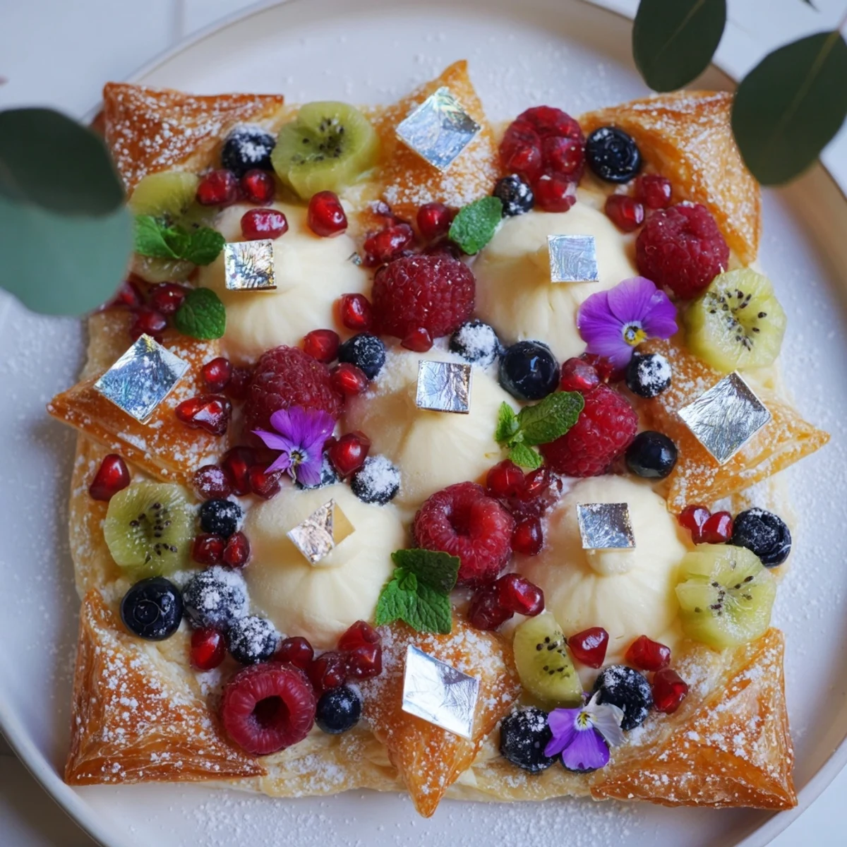 Silky vanilla cream and white chocolate diamonds adorn this elegant Luxury Diamond Engagement Platter recipe.