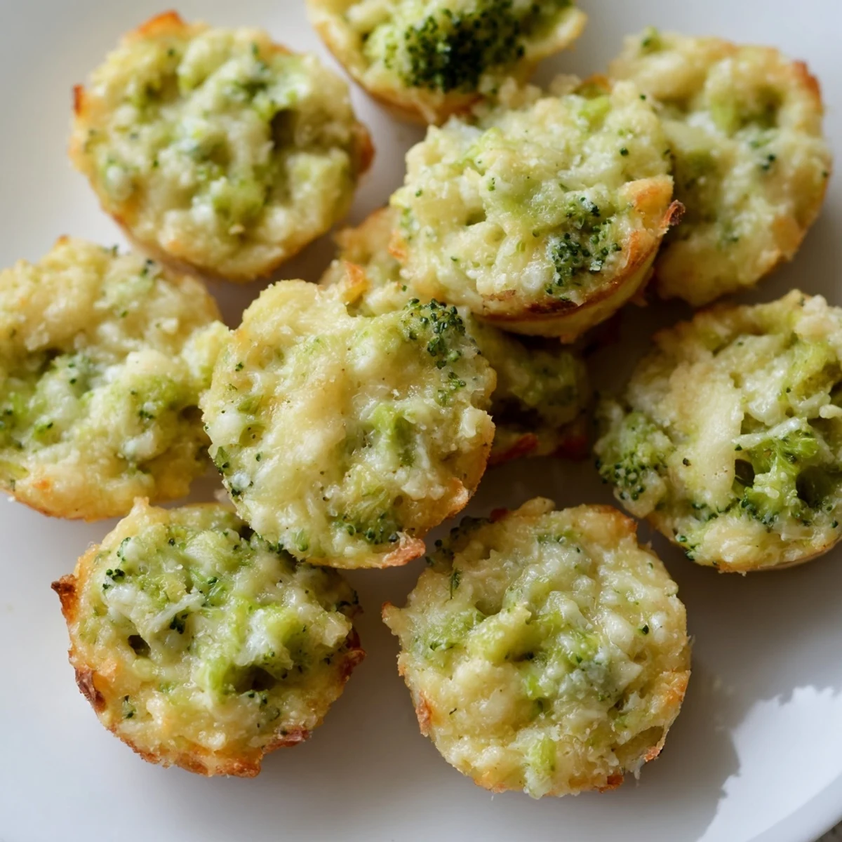 Tempting low-carb Cheesy Broccoli Casserole Bites with a golden crust and a cheesy, bite-sized filling.