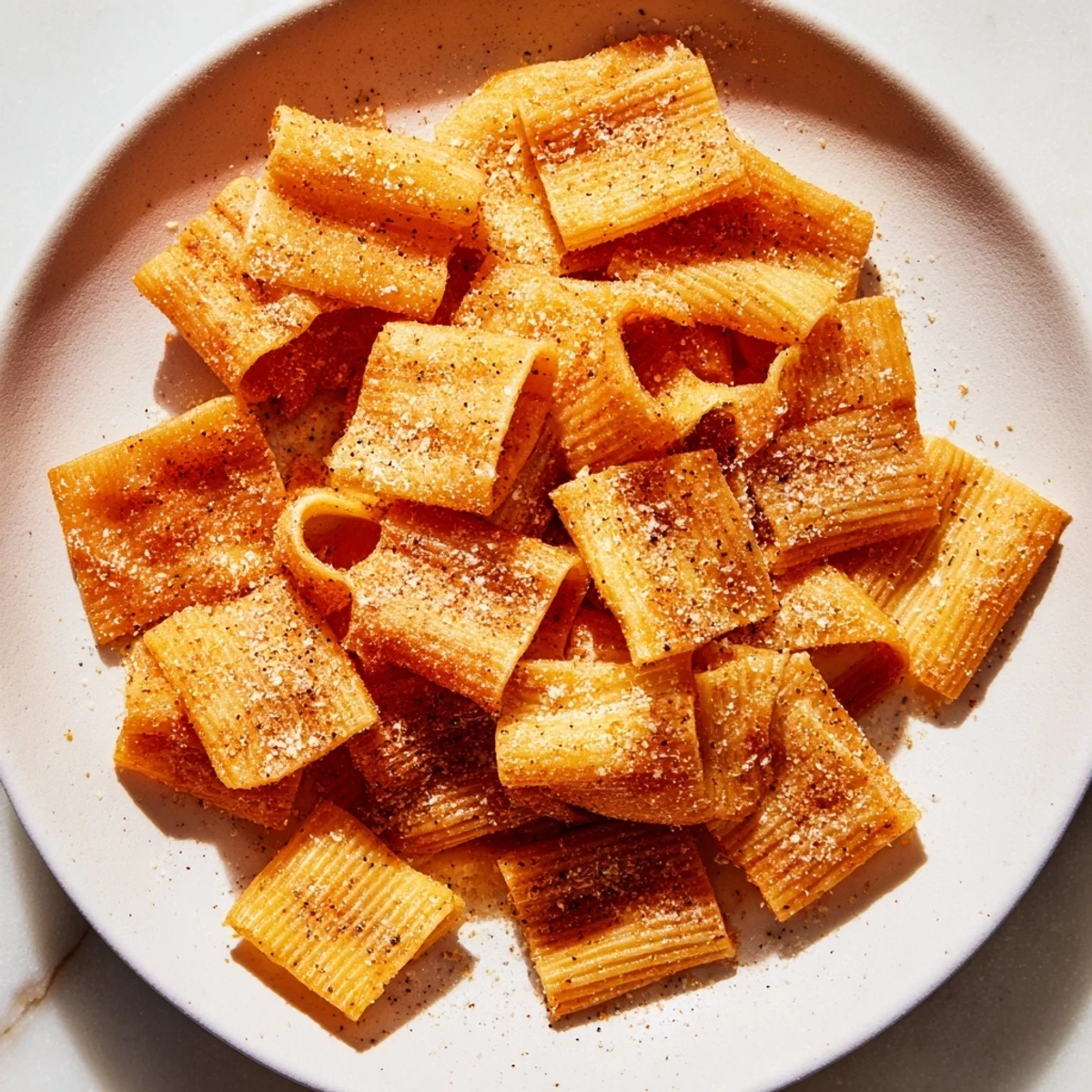 Crunchy Parmesan Pasta Chips