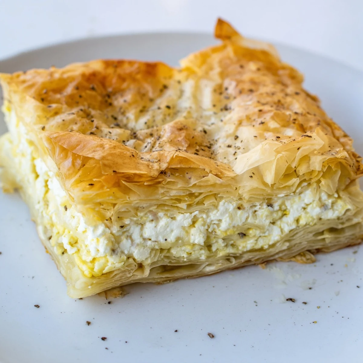 Golden, crispy Bulgarian Banitsa, flaky pastry layered with feta, perfect for a savory brunch.