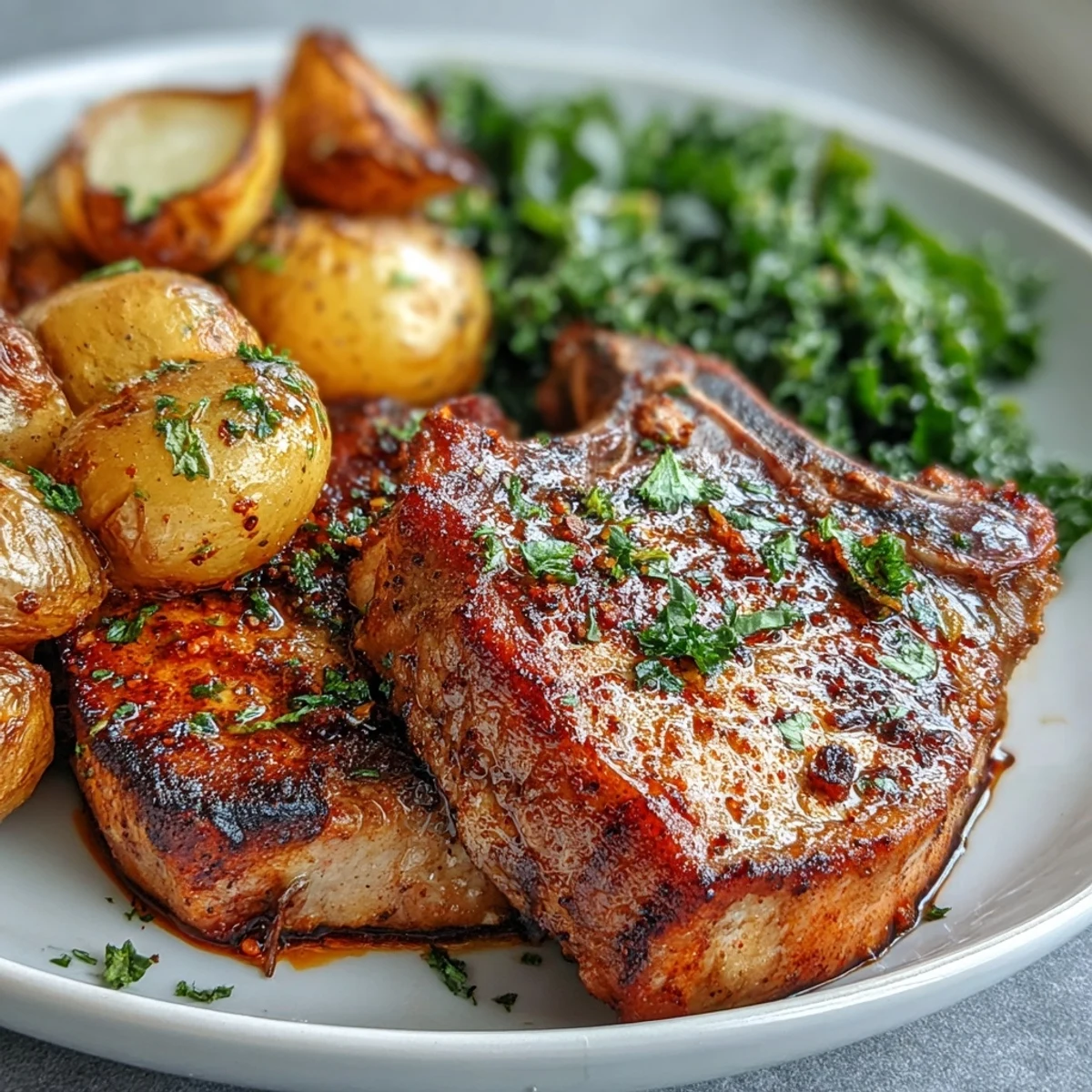 Aleppo Pork Chops With Potatoes