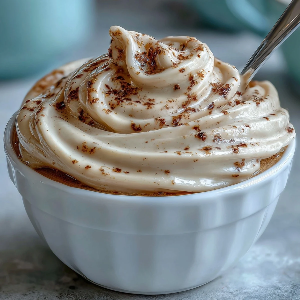 Close-up of Hojicha Pastry Cream with deep amber color, vanilla and roasted tea notes, ready to pipe.