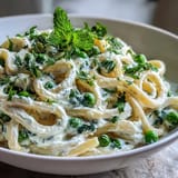 Lemon Ricotta Pasta with Peas and Mint, a vibrant, easy Italian meal.
