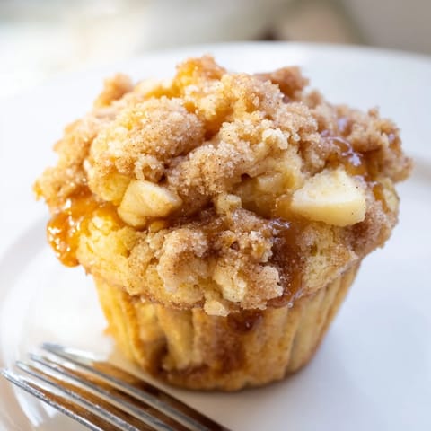 Gooey caramel nestled in Caramel Apple Cinnamon Sweet Tea Muffins, perfect with coffee!  