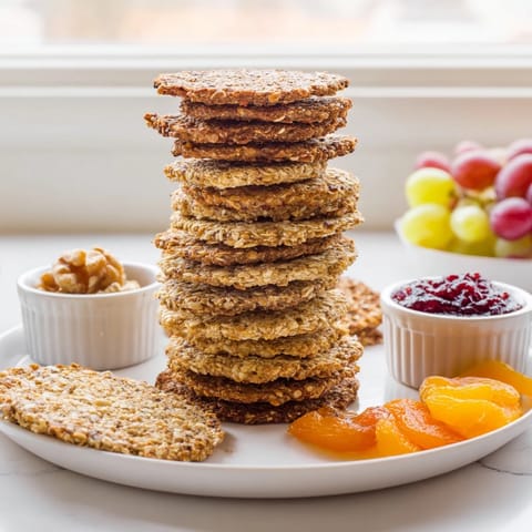 Crisp, golden Gourmet Crackers beautifully arranged with vibrant preserves, ready for a delicious treat.