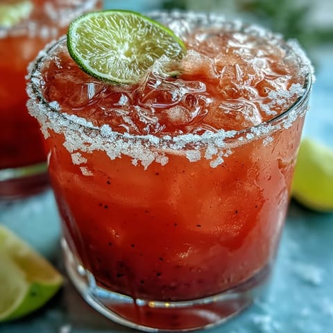Best Guava Margarita cocktail in a salted rim glass filled with ice and a bright lime wheel garnish.