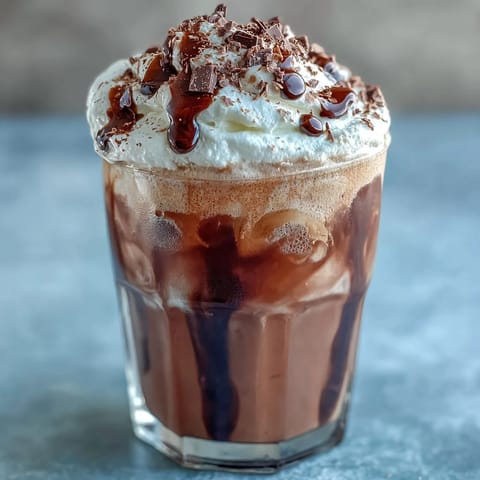 Chocolate cream cold brew with rich, velvety chocolate topping, served over ice for a refreshing caffeinated treat.
