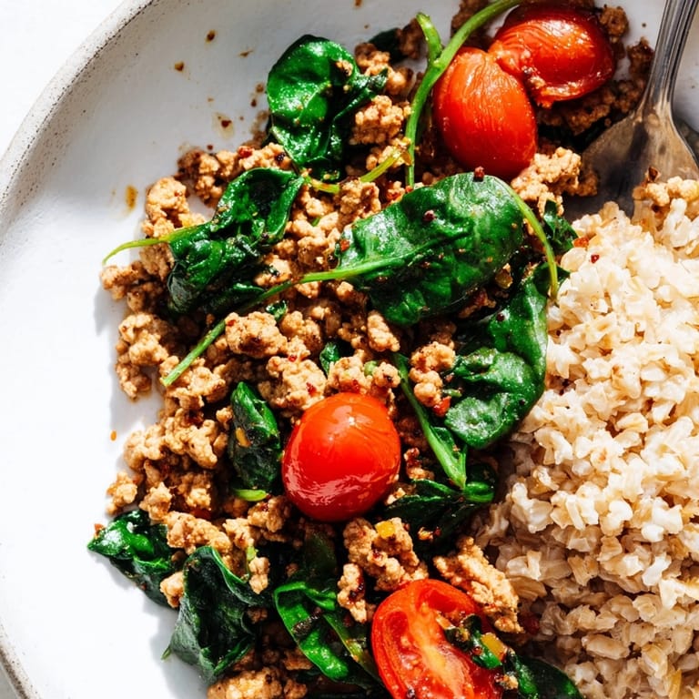 Sizzling turkey and spinach skillet: a healthy, flavor-packed one-pan family meal.
