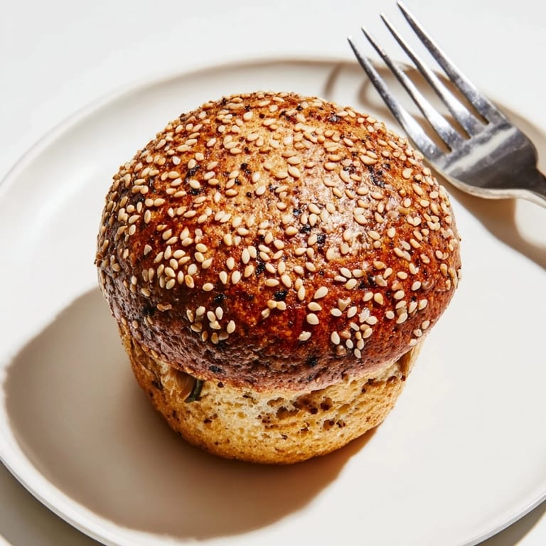 Golden brown Japanese Furikake Mushroom Muffins bursting with umami flavor and cheese.  