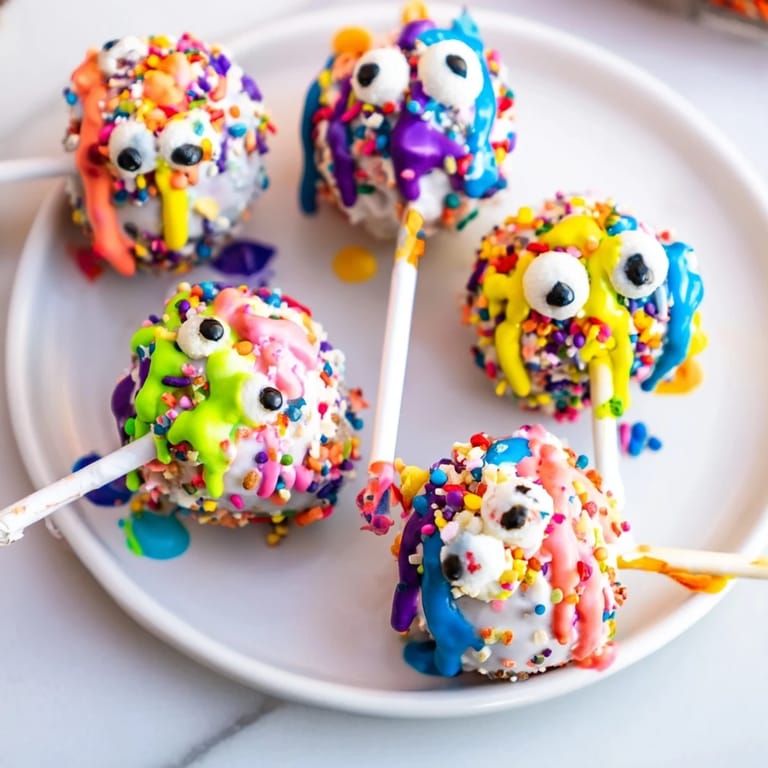 Delightful cream soda monster pancake pops, perfect for fun breakfasts and parties.  