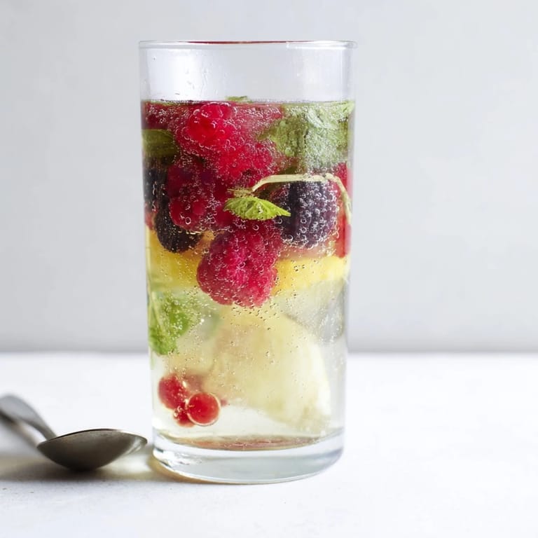 Colorful, fizzy Kombucha mocktails garnished with fresh herbs and sliced fruits.