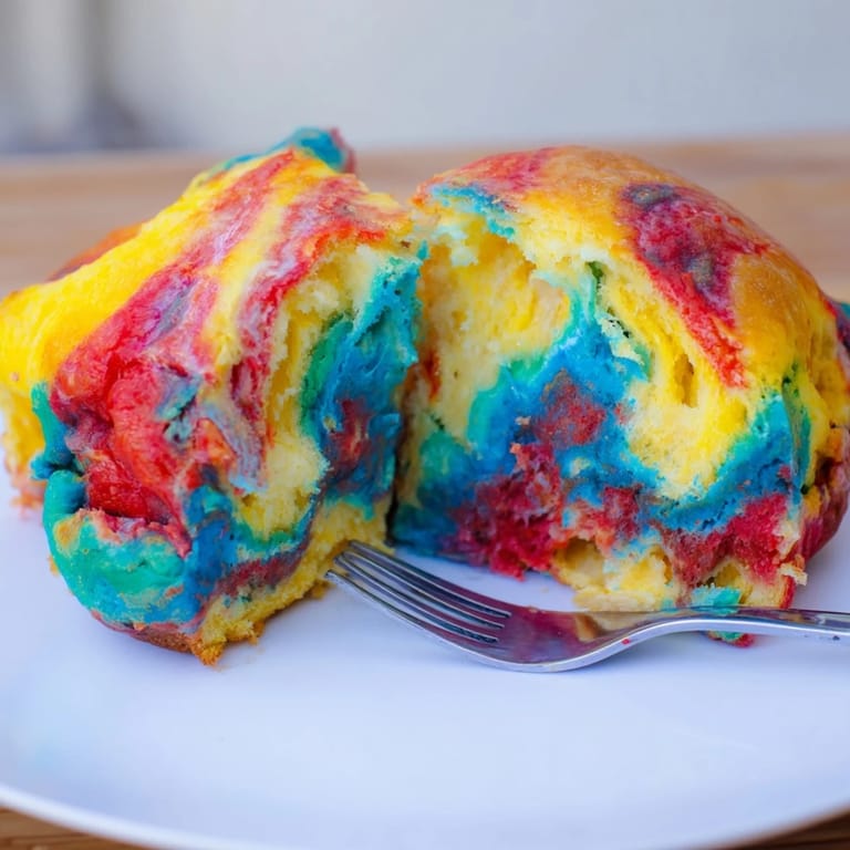Bright and whimsical rainbow cloud bread, a delicious gluten-free treat for everyone.