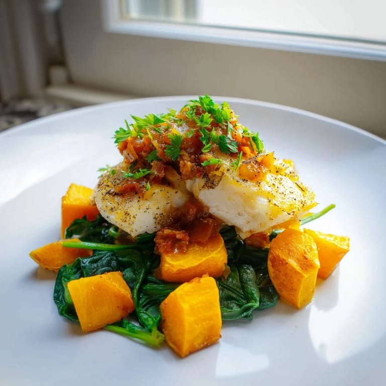 See the baked cod, cooked to flaky perfection, surrounded by colorful vegetables, ready to serve!