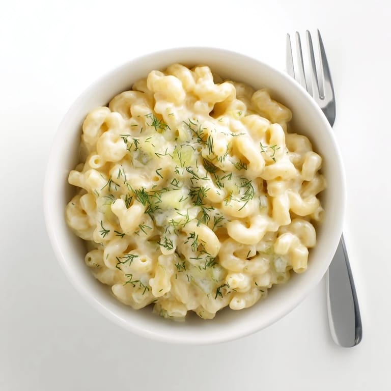 Golden-brown baked Pickle Mac and Cheese with a crispy panko topping, ready to serve!