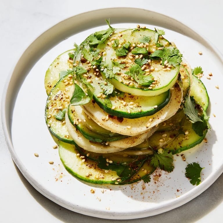Vibrant, layered Jicama and Cucumber Slice Stack appetizer, a vegan, gluten-free delight, ready in minutes.