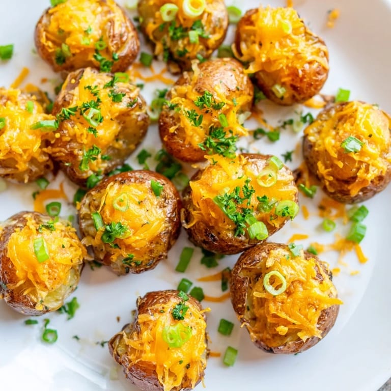 Golden brown smashed green onion potato bombs, perfect for enjoyable appetizers with friends.  