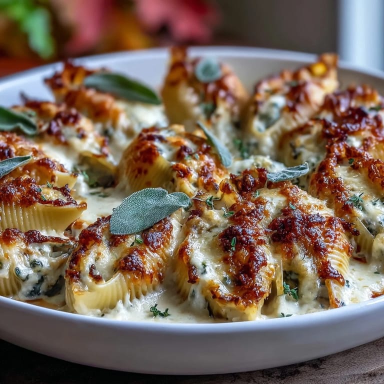 Serve these Pumpkin & Gouda Stuffed Shells hot with crusty bread for dinner.