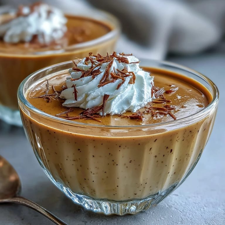 Smooth and earthy Hojicha Pudding served in dessert glasses, perfect for an elegant Japanese sweet treat.