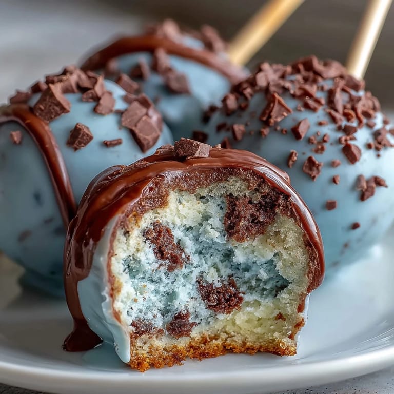 Delightful robins egg blue cake pops with cocoa speckles, ideal for bite-sized Easter celebrations.