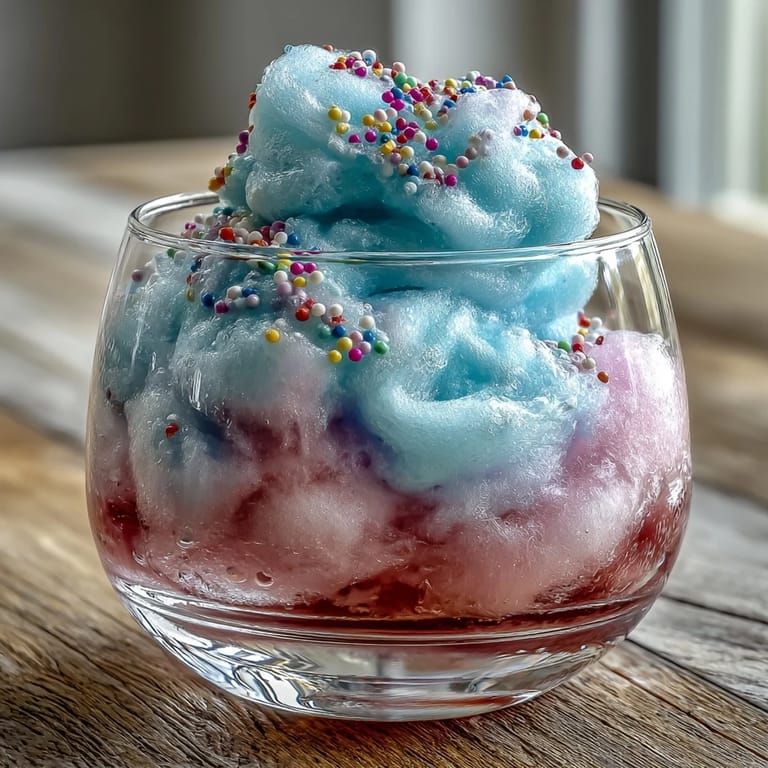 Refreshing cotton candy lemonade float featuring fizzy lemonade, pastel cotton candy, and a scoop of ice cream, perfect for summer parties.