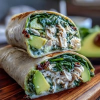 Creamy avocado and tuna filling wrapped in whole wheat tortillas for a healthy, protein-packed lunch